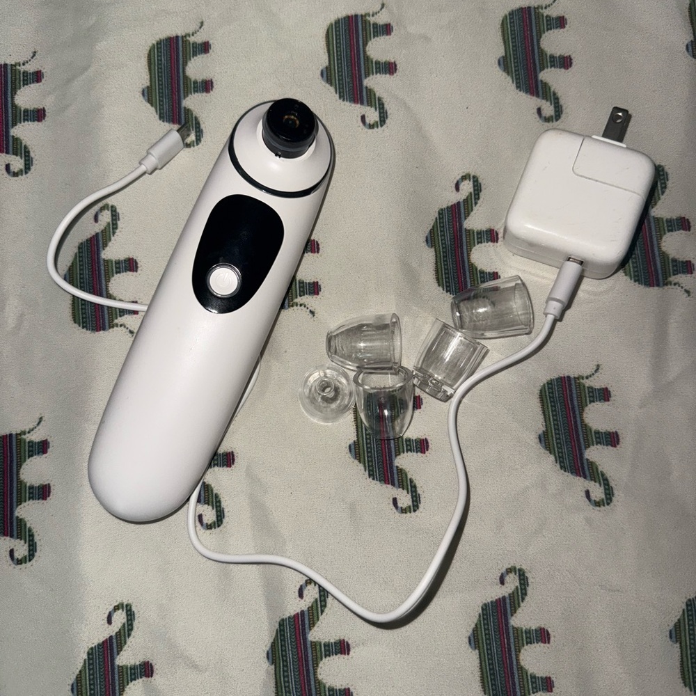 White Facial Cleansing Device with Attachments